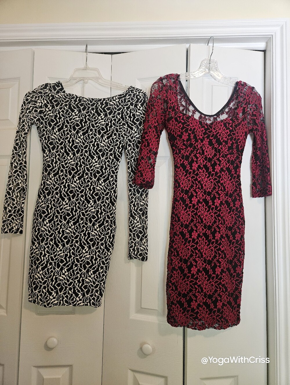 Lace dress bundle red/black & black/white
